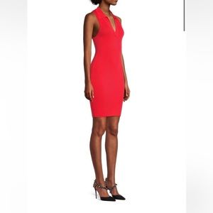 NWT Toccin Henley Ribbed Racerback dress size XS in Poppy Red